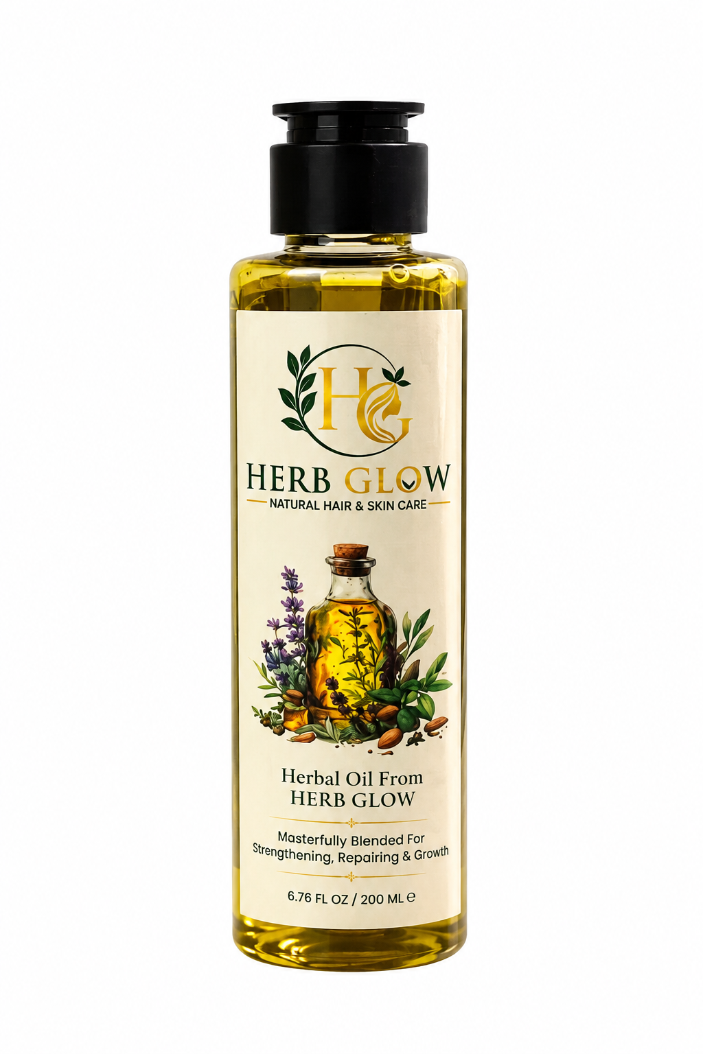 Herb Glow Herbal Hair Oil – 100% Natural | Hair Growth & Strength
