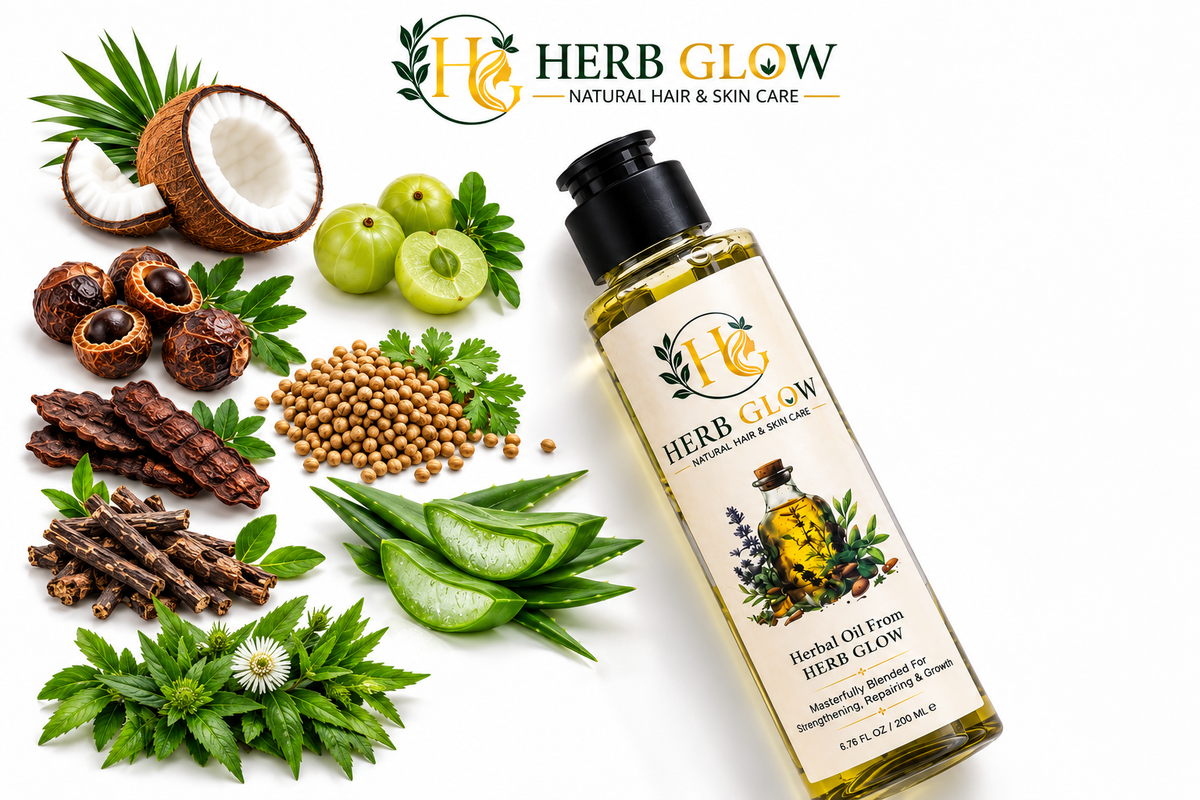 Herb Glow Herbal Hair Oil – 100% Natural | Hair Growth & Strength