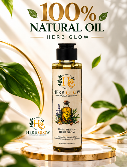 Herb Glow Herbal Hair Oil – 100% Natural | Hair Growth & Strength