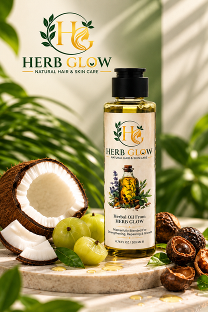 Herb Glow Herbal Hair Oil – 100% Natural | Hair Growth & Strength