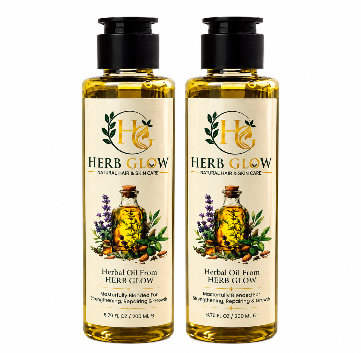 Herb Glow Herbal Hair Oil – 100% Natural | Hair Growth & Strength