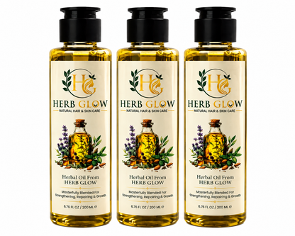 Herb Glow Herbal Hair Oil – 100% Natural | Hair Growth & Strength