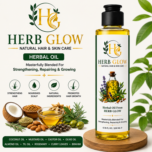 Herb Glow Herbal Hair Oil – 100% Natural | Hair Growth & Strength