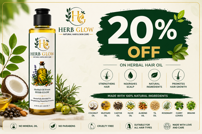 Herb Glow Herbal Hair Oil – 100% Natural | Hair Growth & Strength